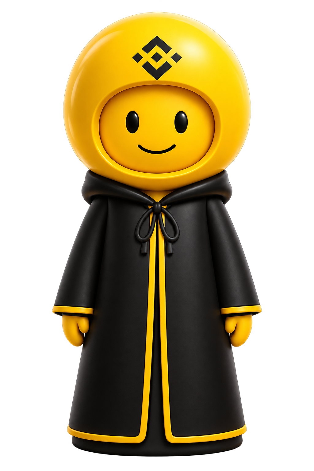 Binancians mascot in yellow hood and black robe